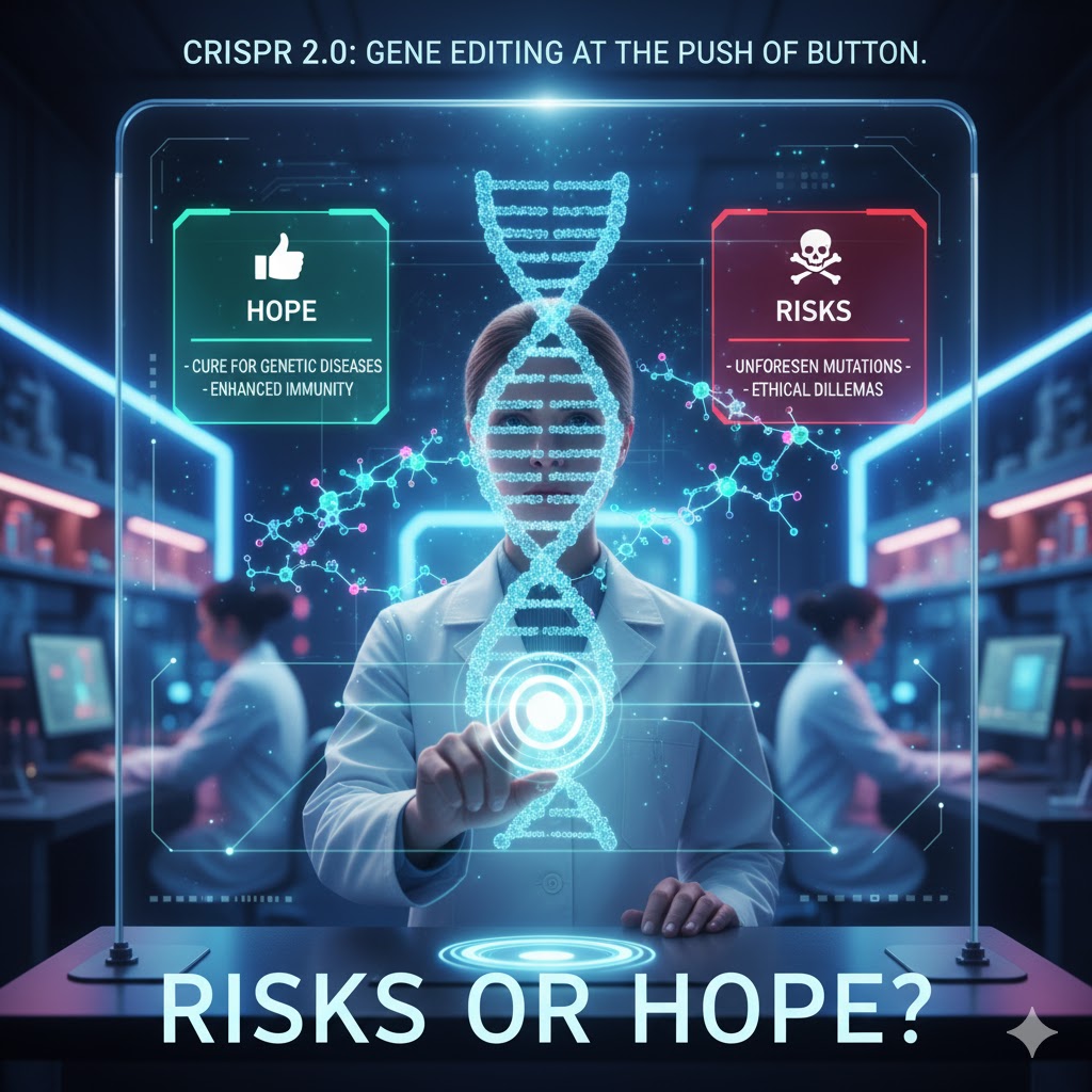 ضغطة زر.. وانتهى المرض الوراثي! CRISPR 2.0 يُصمّم أول طفل خارق في 2026